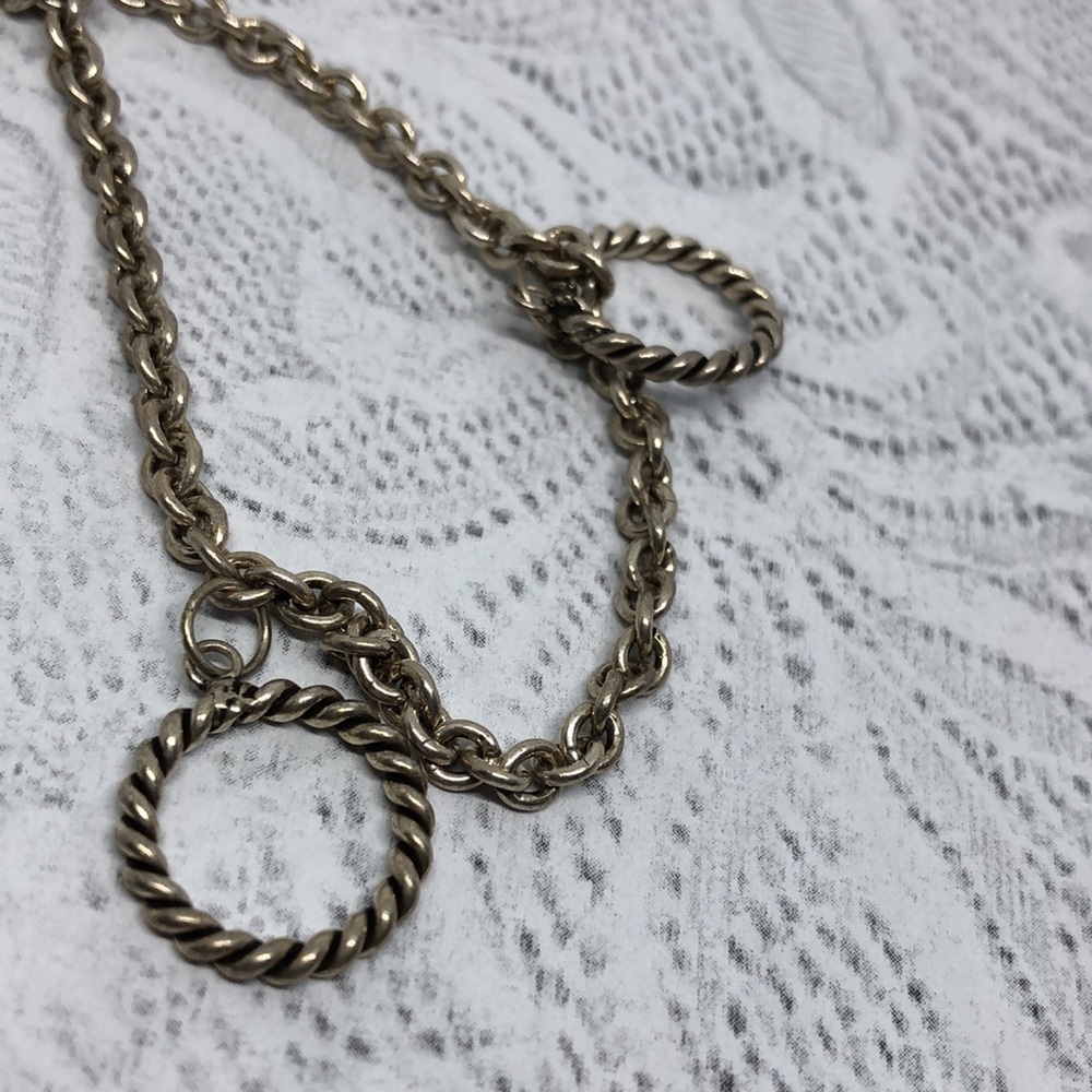 Artisan Solid Sterling Silver Circular Charms Bra… - image 2